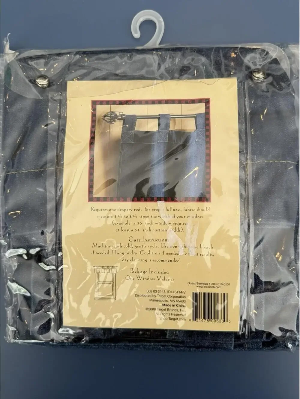 Woolrich Denim Valance 54X18 New In Package